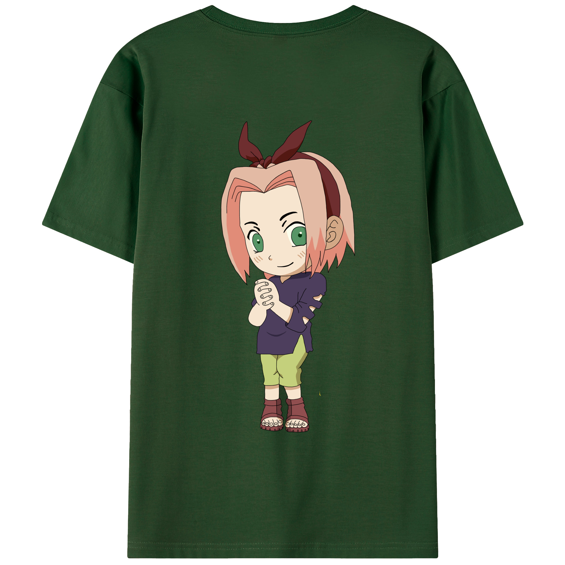 （画像用） NARUTO -ナルト- 春野サクラ Haruno Sakura 綿100％半袖Tシャツ（背面プリント）